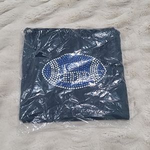 NWT Navy Rhinestone Football Scarf